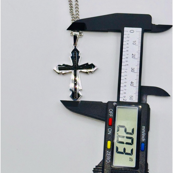 Real black diamond cross pendant, genuine diamond cross charm best gift for men - Picture 3 of 7
